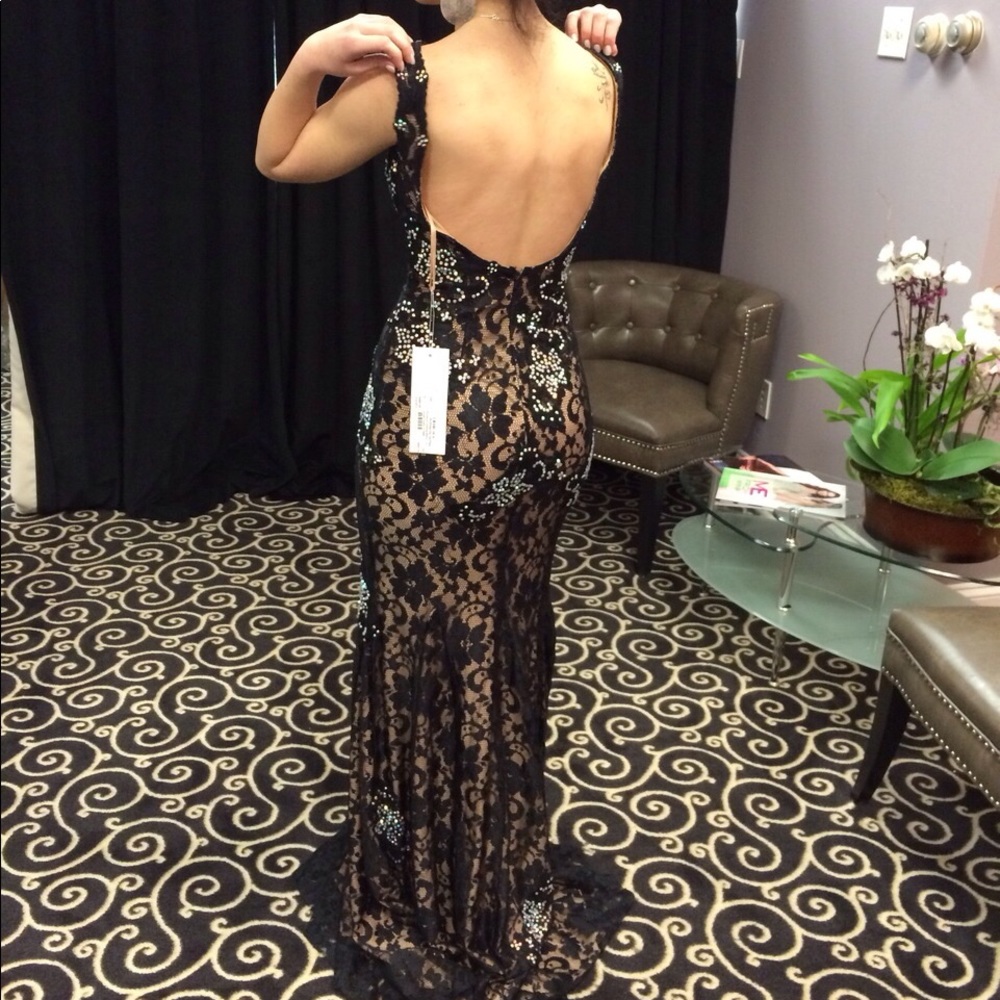 Black lace gown